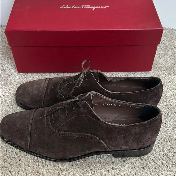 Salvatore Ferragamo Men's Brown Suede Shoes - Picture 3 of 10